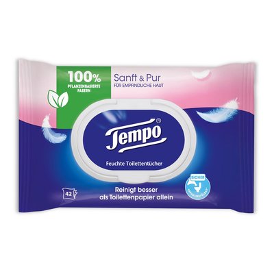 Image of Tempo Sanft & Pur Feuchte Toilettentücher