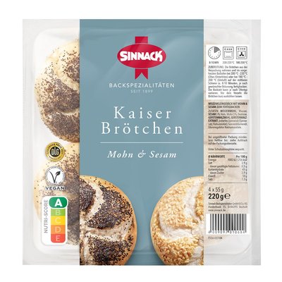 Image of Sinnack Kaiserbrötchen Mohn-Sesam-Mix