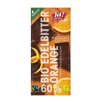 Image of Ja! Natürlich 60% Zartbitter Orange Schokolade