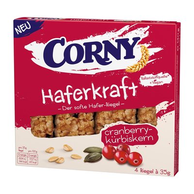 Image of Corny Haferkraft Riegel Cranberry-Kürbiskern 4er