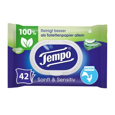 Image of Tempo Sanft & Sensitiv Feuchte Toilettentücher