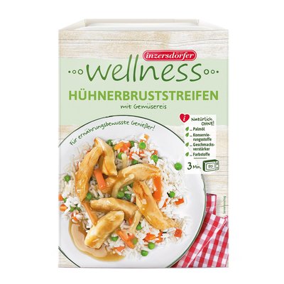 Image of Inzersdorfer Wellness Hühnerbruststreifen mit Gemüsereis